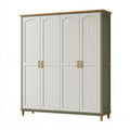 Kleiderschrank 180 x 60 x 200 cm Holzwerkstoff Cremeweiß - 4 Türen im Landhausstil