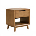 Nachtkommode 45 x 40 x 55 cm Holzwerkstoff Braun mit Schublade im Retro-Stil