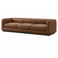 3-Sitzer Sofa 230 cm Braun Bezug in Lederoptik modernes Design