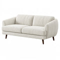 2-Sitzer Sofa 170 x 88 x 82 cm Creme Textilbezug mit Holzfüßen skandinavischer Stil