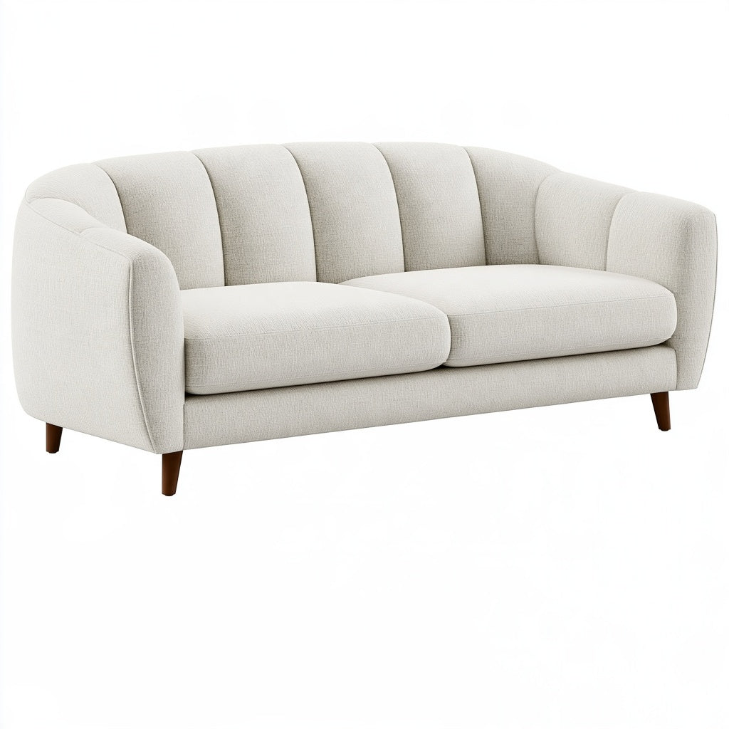 2-Sitzer Sofa 180 cm Creme Stoff - skandinavischer Stil