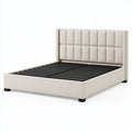 Polsterbett 160 x 200 cm Creme Textilbezug mit Lattenrost