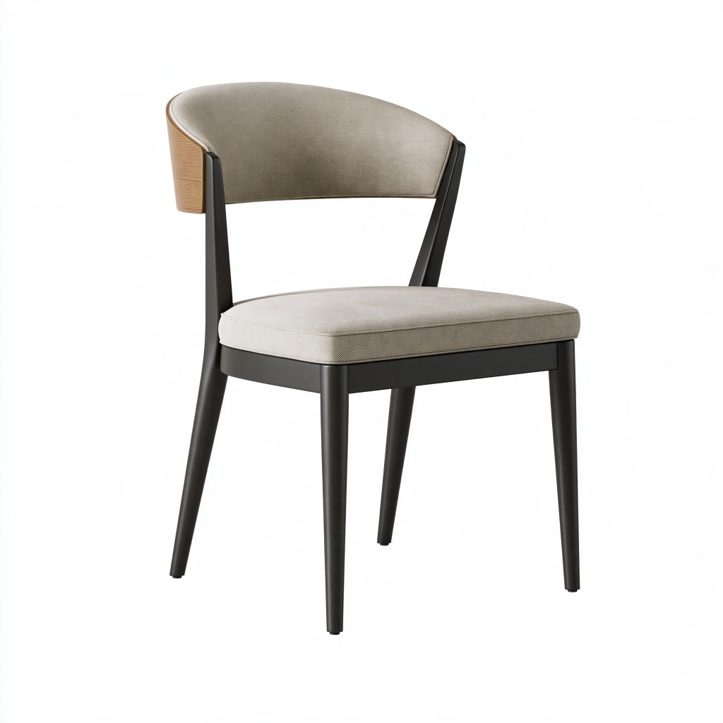 Esszimmerstuhl 52 x 55 x 78 cm mit Textilpolsterung Beige Schwarz im modernen Stil